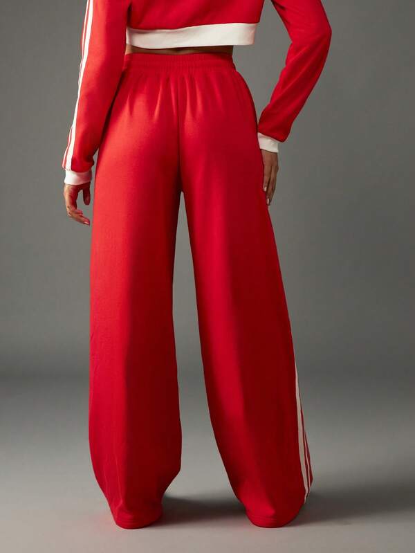 Missguided X Playboy Wide Leg Track Pants With Contrast Stripes