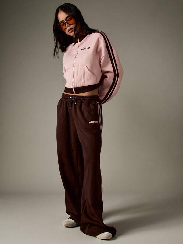 MISSGUIDED Zip Through Sweatshirt With Contrast Stripes
