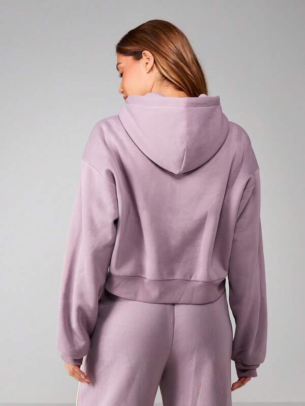 MISSGUIDED Zip Up Hooded Graphic Sweatshirt With Drawstring
